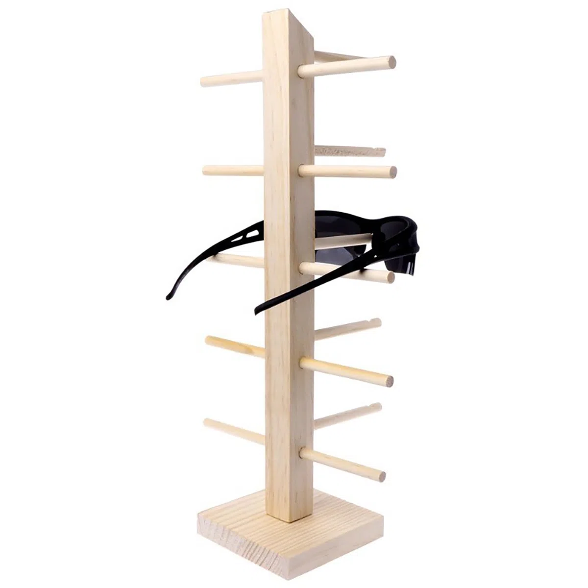 Brillenhalter aus Holz, Sonnenbrillen Brillenständer, Robustes Eyewear Display für Zuhause und Geschäft für Sonnenbrillen, Kurzsichtigkeitsbrillen, Lesebrillen (Brillen-Stander für 5 Brillen)
