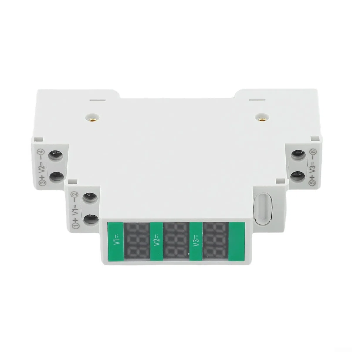DC Spannungsmesser für DIN-Schienenmontage, 11V-310V LED-Digitalanzeige, 2/3-Wege-Modular-Voltmeter, Echtzeitmessung, industrieller Einsatz (TOVME-3D)