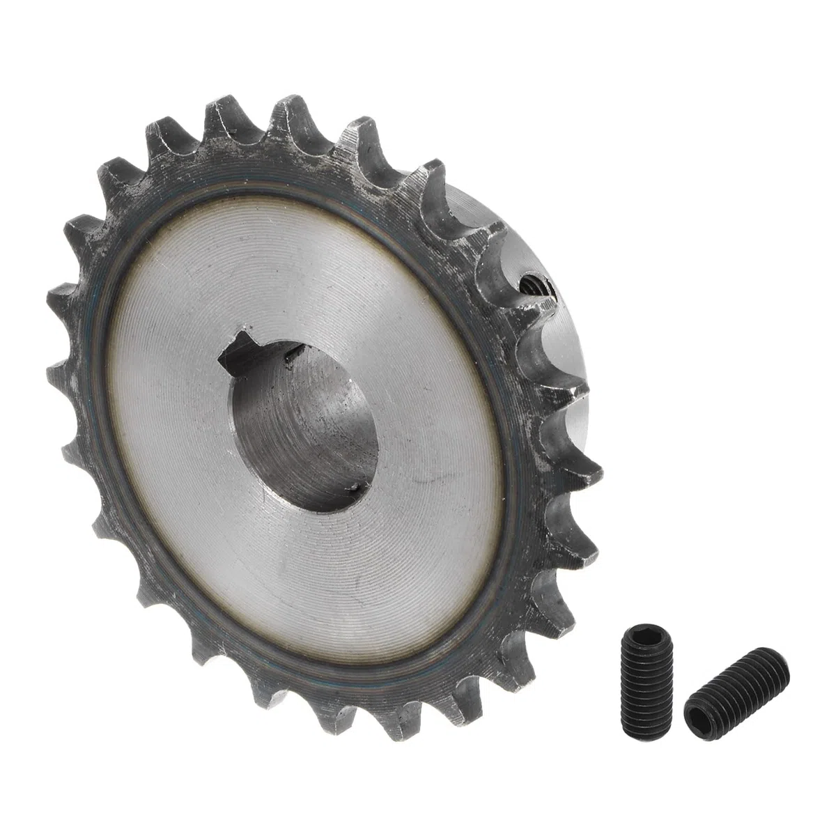 QUARKZMAN ISO/DIN 06B-1 Rollenkettenrad B-Typ, 20mm Bohrung, 3/8" Teilung, A3-Stahl Einzelstrang-Rollenkettenrad gehärtet, 24 Zähne