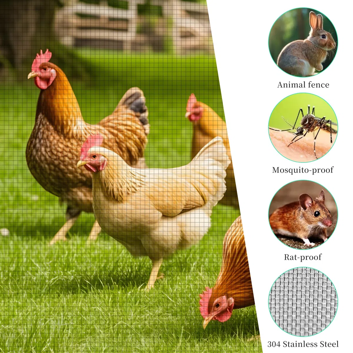 Stainless Filter Drahtgeflecht, 30 Mesh 40 x 300cm, Insektenschutz Drahtgitter, Drahtgeflecht Edelstahl, Wire Mesh, Drahtgitter Feinmaschig Fliegengitter, für Türen Garten Verhindert Mäuse, Insekten