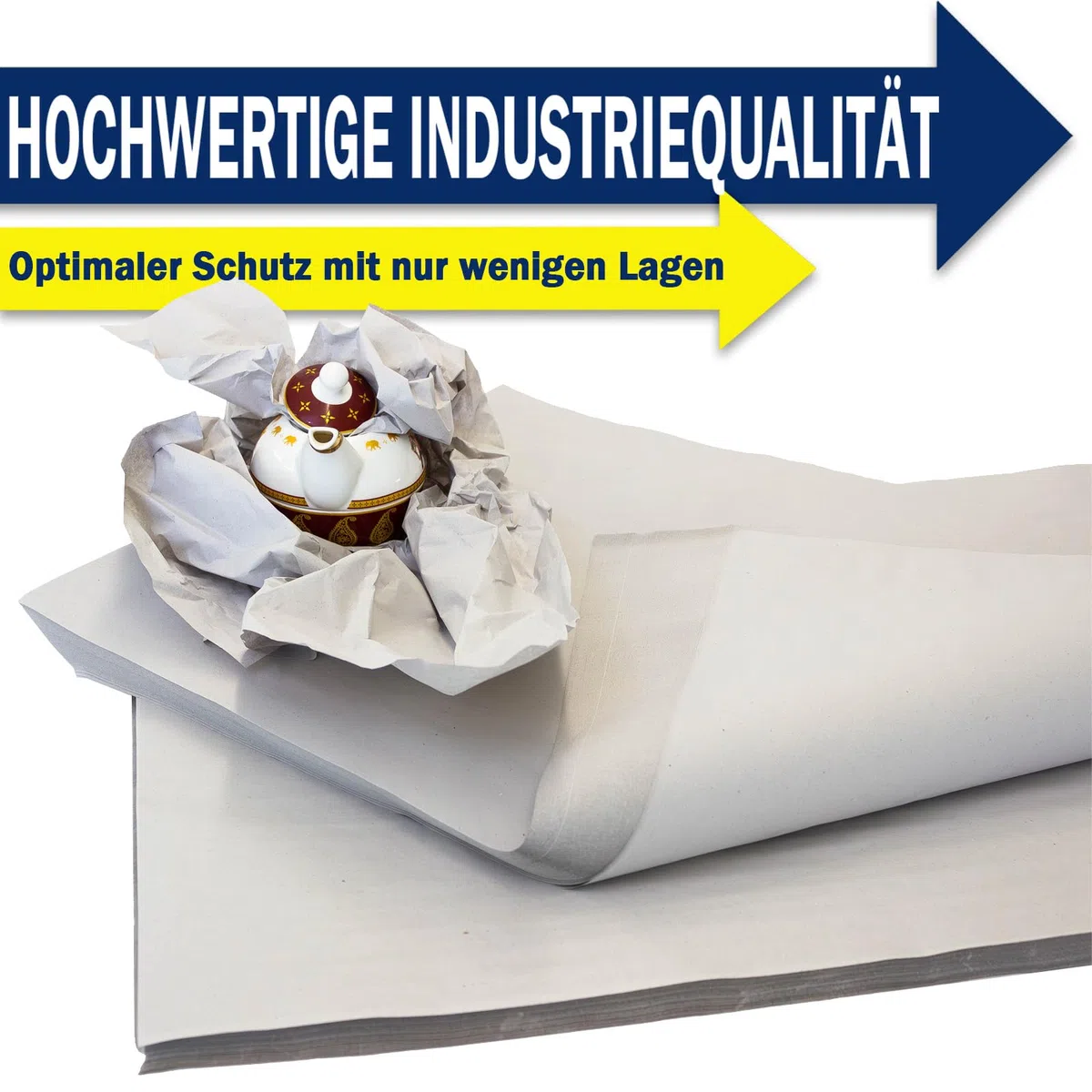 KK Verpackungen Packseide | 5 kg, 50 x 75 cm Packpapier in Grau | 450 Bögen Seidenpapier in 30 g/m² Industriequalität