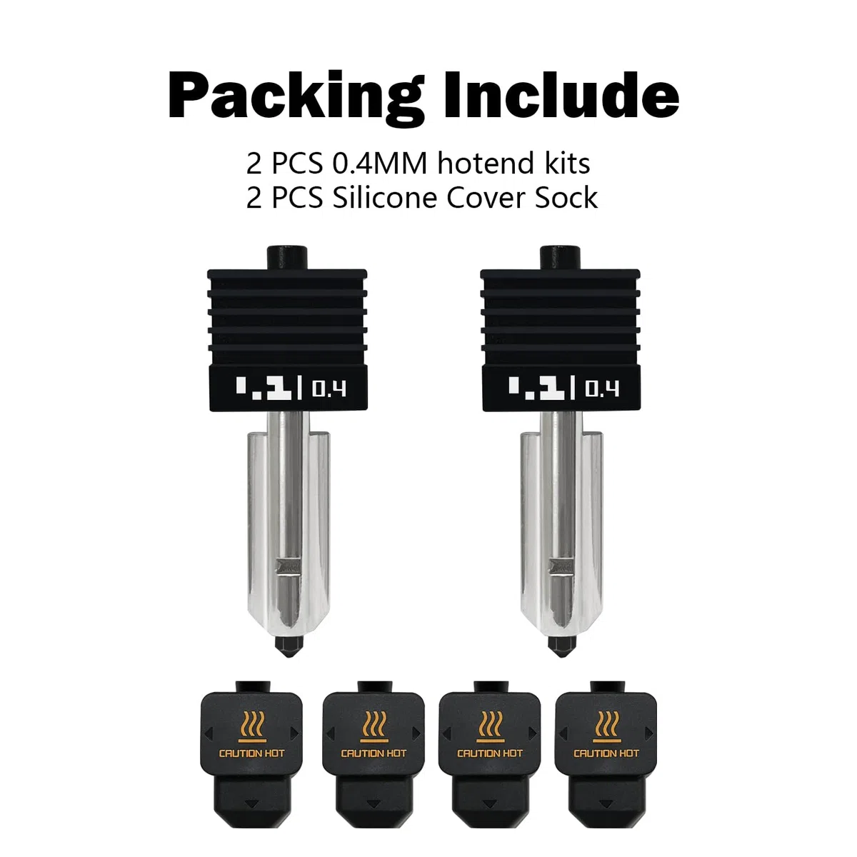 HzdaDeve 2-Pack 0.4MM P2S/X2D/H2D/H2S/H2C Combo Hotend Druck Kopf Hot End Kit Extruder Upgrade Hochtemperatur gehärtete Stahldüse mit 2PCS Silikon Abdeckung Socke für Bambu Lab A1/A1 Mini 3D Drucker