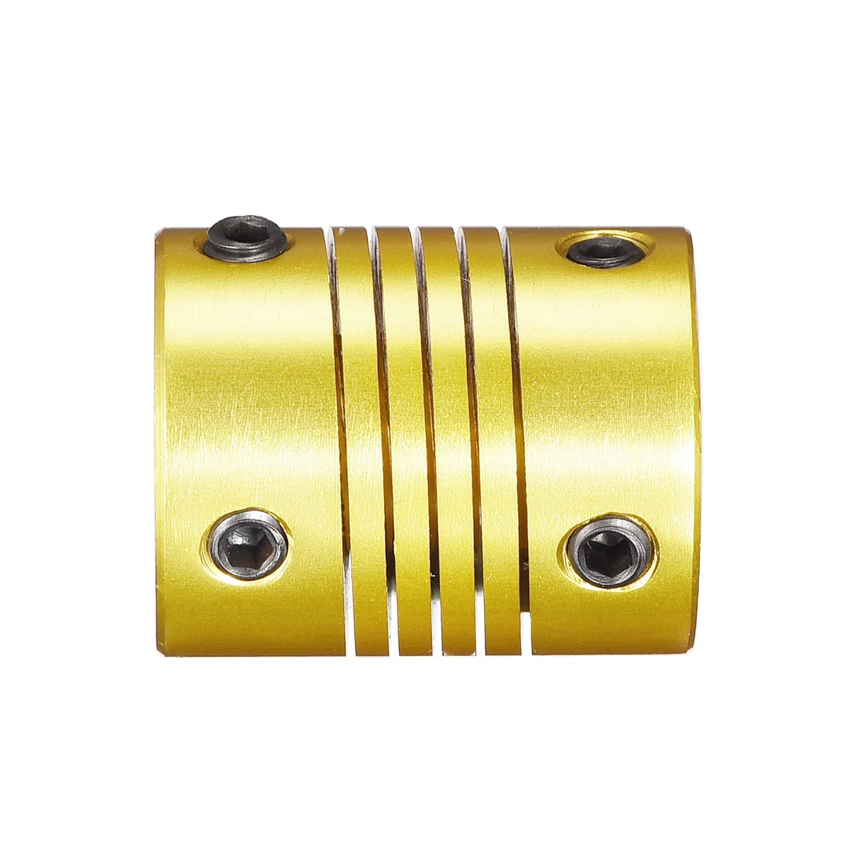 sourcing map 5Stk. 10mm bis 5mm Aluminiumlegierung Flexible Wellenkupplung L25xD20 Goldton