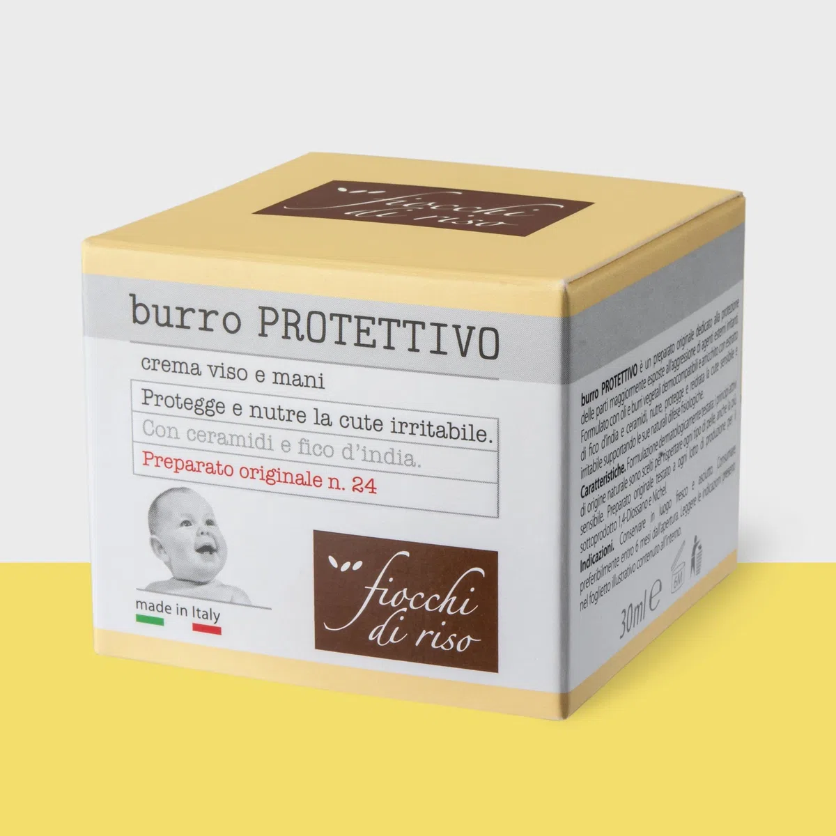 Fiocchi di Riso - Schützende Butter - 30 ml - Winterschutz - Schützt und pflegt die reizbare Haut von Gesicht und Händen.