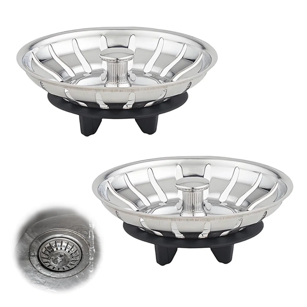 Spülbecken Siebkörbchen 2er Set, Ø 80 mm, Mit DREI-Bein Gummidichtung, Kompatibel Mit IKEA ATLANT Und DOMSJÖ, Ersatzteil Für Spüle Siphon, Küche Stöpsel Sieb, Alter Typ