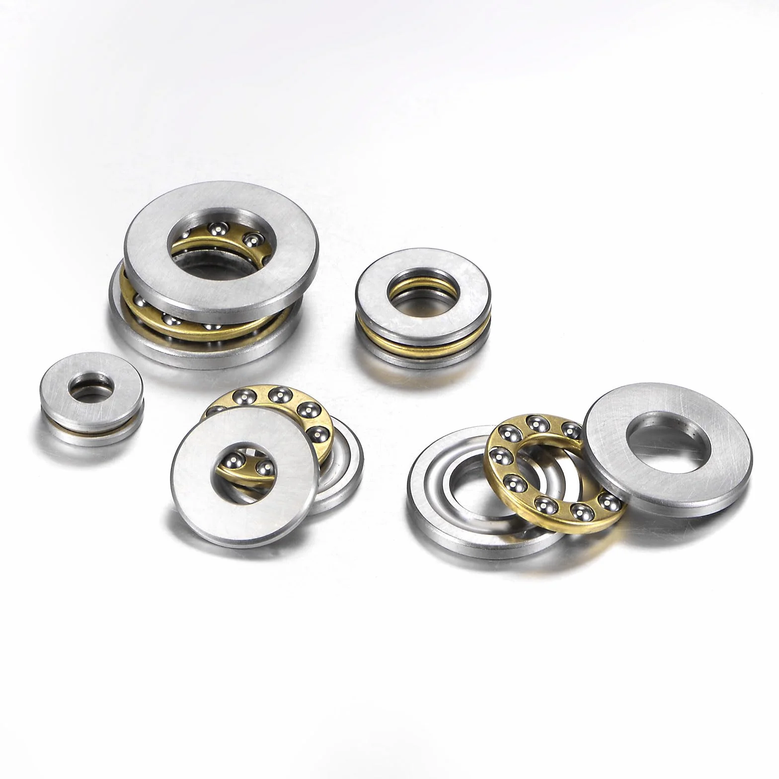 QUARKZMAN 10 Stück Axiallager F12-23M Miniatur Schubkraft Kugel Lager 12x23x7.5mm Chrom Stahl mit Unterlegscheiben für Förderanlagen Maschinenbau