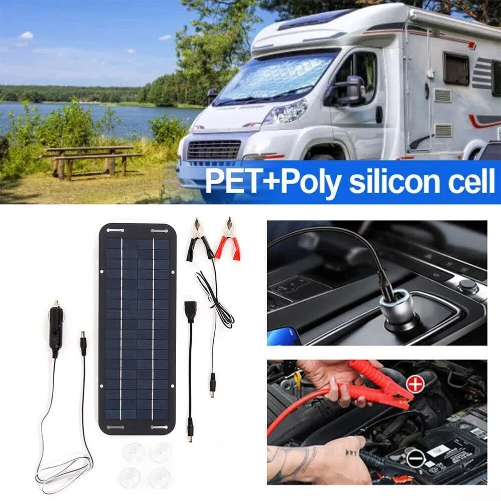 30W 12V Solar Ladegerät Kit mit Hocheffizienz-Panel für Boote, Autos, Wohnmobile und effizientere Batterieerhaltung