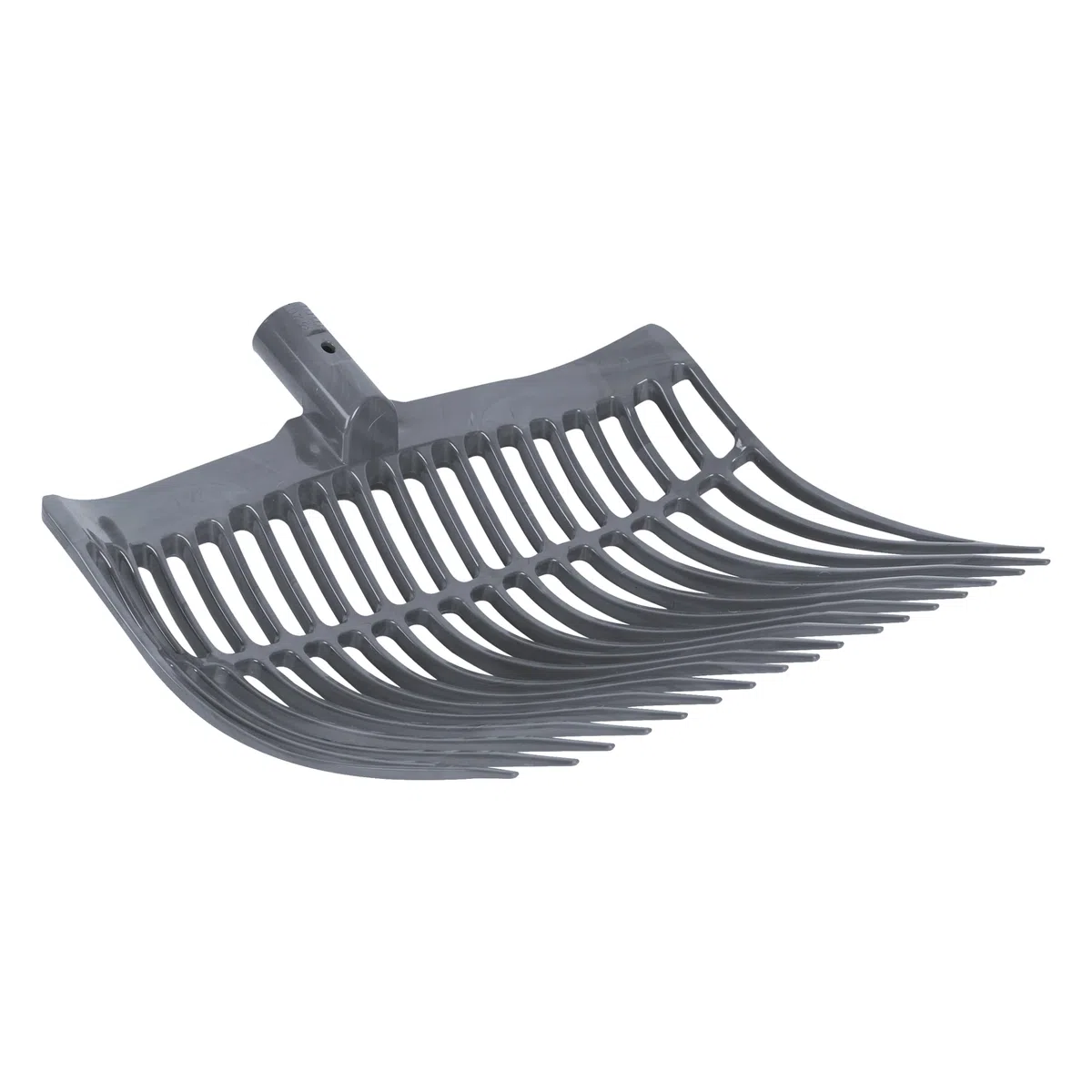 horizont Schwedengabel grau aus stabilem Kunststoff, 40 cm breit, 18 Zinken, Heugabel für Pferd, Hof und Stall, Dunggabel ohne Stiel, Mistgabel, Bollengabel
