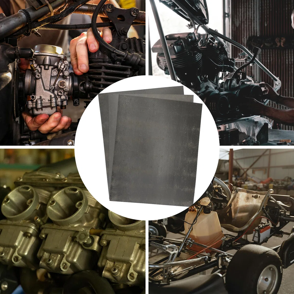 3 Stück Kork-Gummi-Dichtungsmaterial Dichtungspapier Dichtpapier, Papierbogen für Benzin, Diesel, Öl, kleine Motoren, DIY-Umbau, Versiegelung