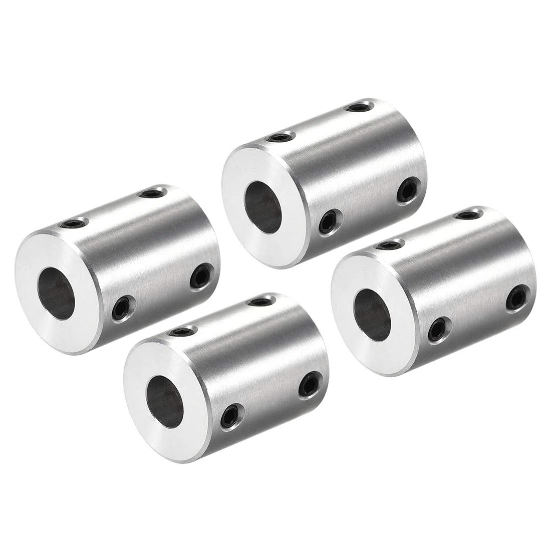 sourcing map 4Stk.8mm bis 10mm Bohrung Starrer Kupplungs-Stellschraube L25XD20 Aluminiumlegierung Wellenkupplungsverbinder Motorzubehör