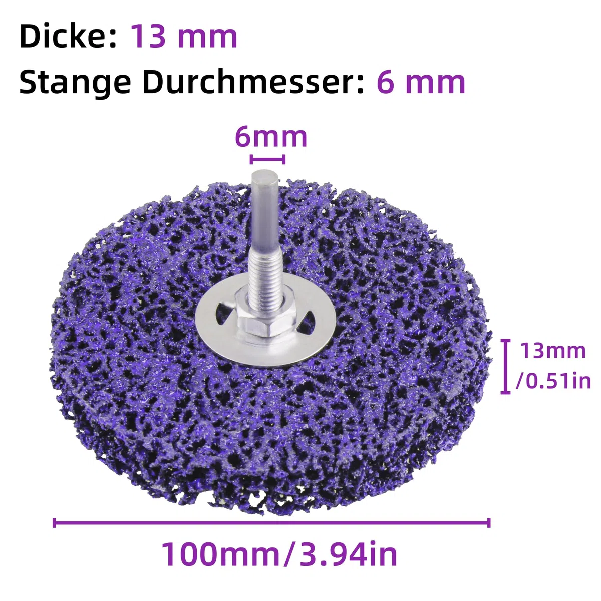 5 Stück CSD Scheibe Set -100mm CBS Schleifscheibe mit Schaft, CBS Reinigungsscheibe für Winkelschleifer Lack von Farbe, Rost & Kesselstein