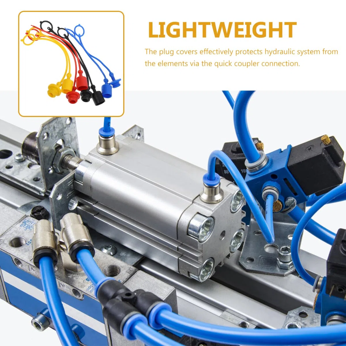 Healeved Hydraulikkupplungsabdeckungen 1/2 Zoll 8 StüCk Hydraulik Staubkappen Kunststoff Schutzkappen FüR Schnellkupplung Hydraulikschlauchkappen Staubschutz Kappen