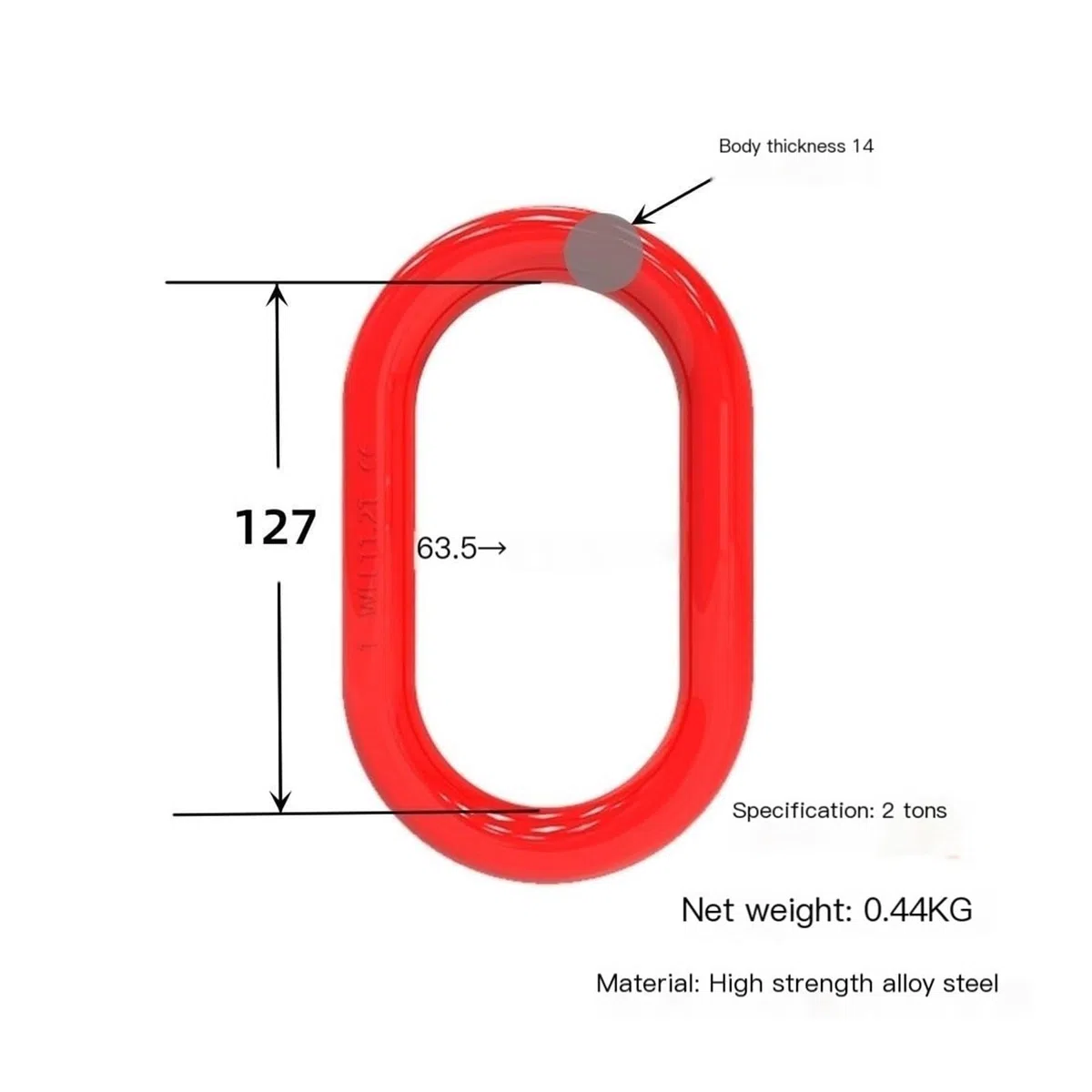 Hochfeste Heberinge aus legiertem Stahl, lange Heberingketten, Heberinge, runde Ringe, lange geschmiedete ovale Ringe zum Heben und für andere Anwendungen (21,7 T)