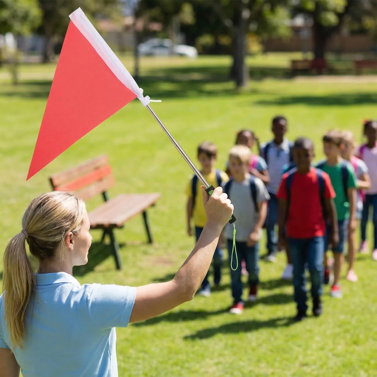 iplusmile Tourguide-flagge: Teleskop-handflagge Mit 1.2 m Verstellbarem Stab Kleine Tragbare Führungsfahne Für Schulausflüge Und Junge Mädchen Outdoor-aktivitäten Und Gruppenführung