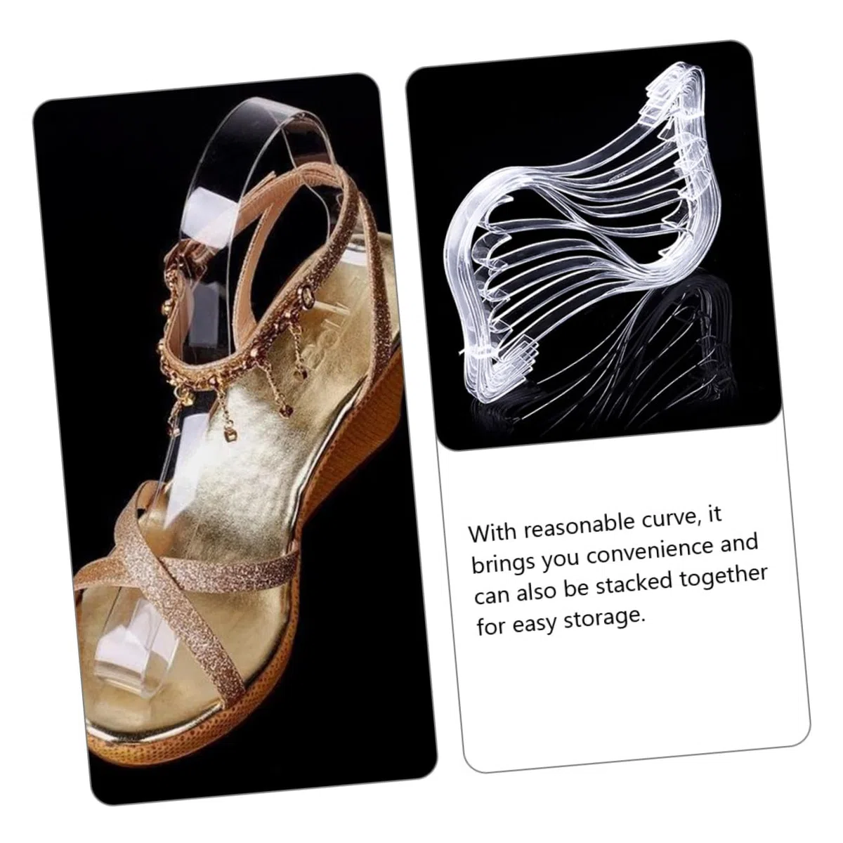 Cabilock 10 Stück Packung Stapelbare Transparente Acryl Schuhhalter für Sandalen und Sneaker zur Schuhaufbewahrung und Präsentation im Regal und Schrank