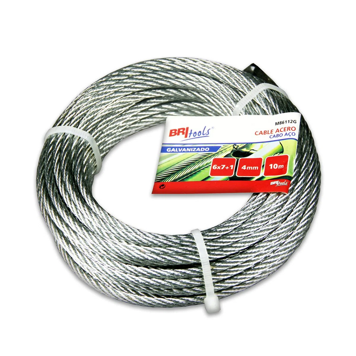 BriTools – verzinktes Stahlkabel, silber, M86112G