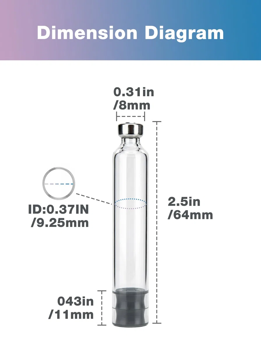 SUNMON 3ml Pen Kartuschen Leer 10 Stück, Steril & Einzeln Verpackt, Medizinische Borosilikatglas Ampullen mit Gummistopfen & Aluminiumkappe, Lange Verschlusskappe 11mm für Pen-Injektor