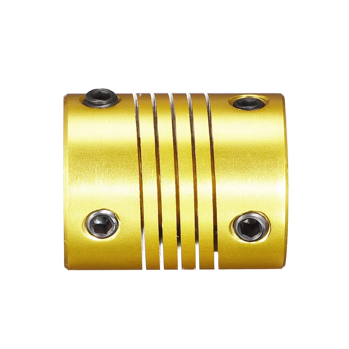 sourcing map 5Stk. 5mm bis 5mm Aluminiumlegierung Flexible Wellenkupplung L25xD20 Goldton