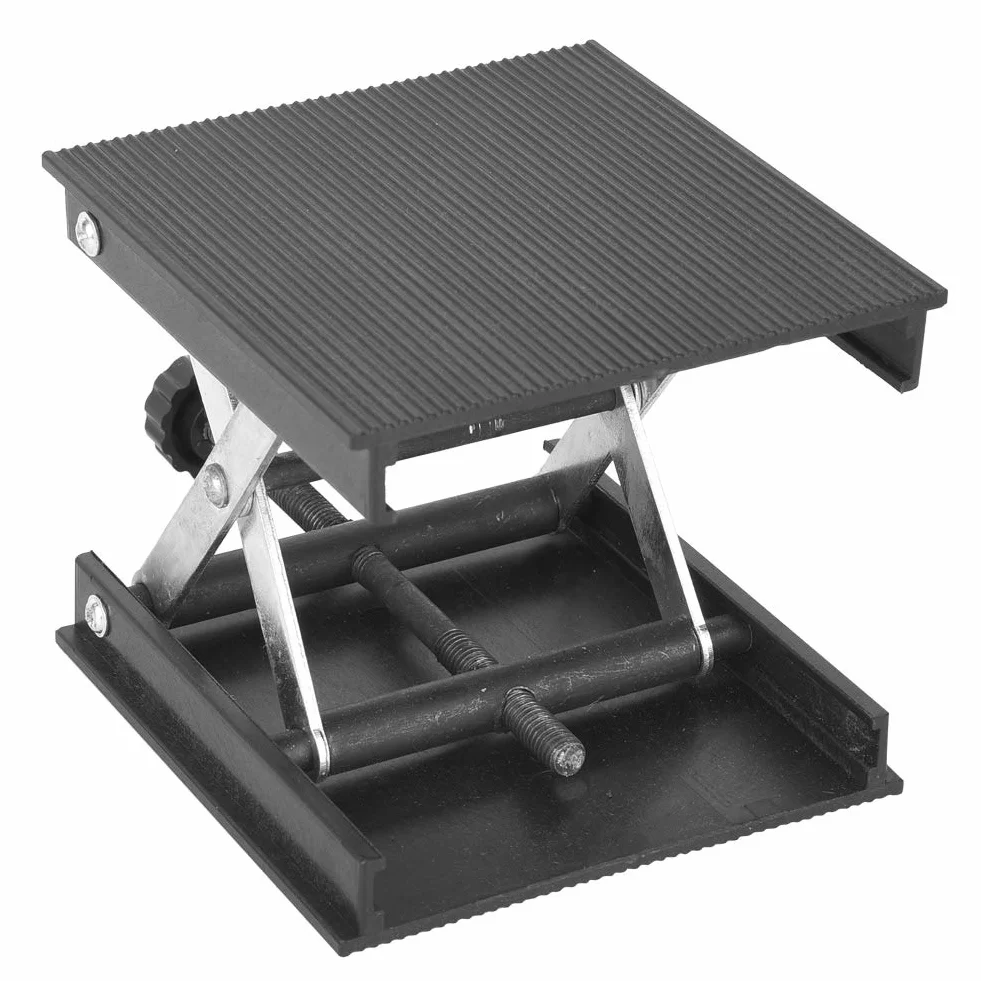 Akozon Lab Jack Stand Tischlift Latory Lift Aluminiumoxid Lab Stand Lifter Wissenschaftliche Scherenhubplattform 90 x 90 mm