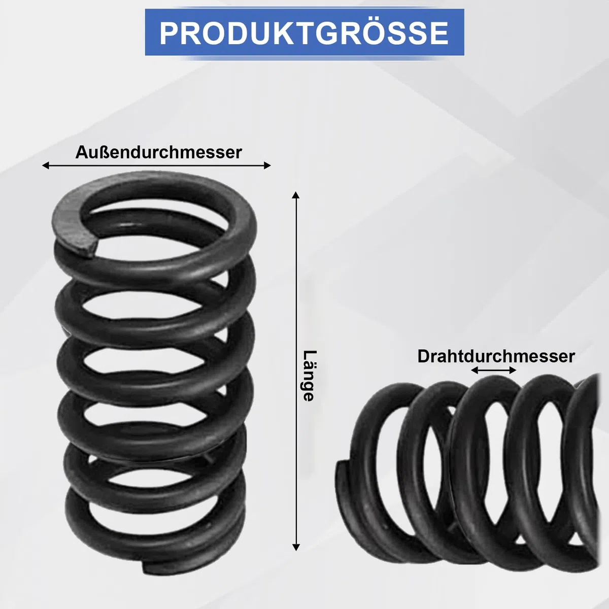 Druckfeder Edelstahl Feder, Drahtdurchmesser 4mm Federstahl, Starker Druckfeder-Außendurchmesser 40mm Stoßdämpfende Rückholfeder Druckfedern 2 Stück 4X40X60mm