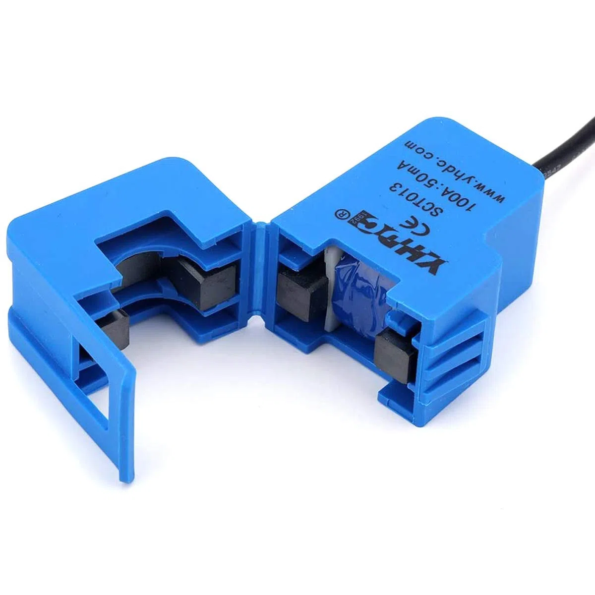 SCT-013-000 nicht-invasiver Wechselstrom-Sensor Split-Core-Transformator 100A mit ADC-Konvertierungsplatine + Audiokabelbuchse + 10PIN-Stecker und Buchse Dupont-Kabel