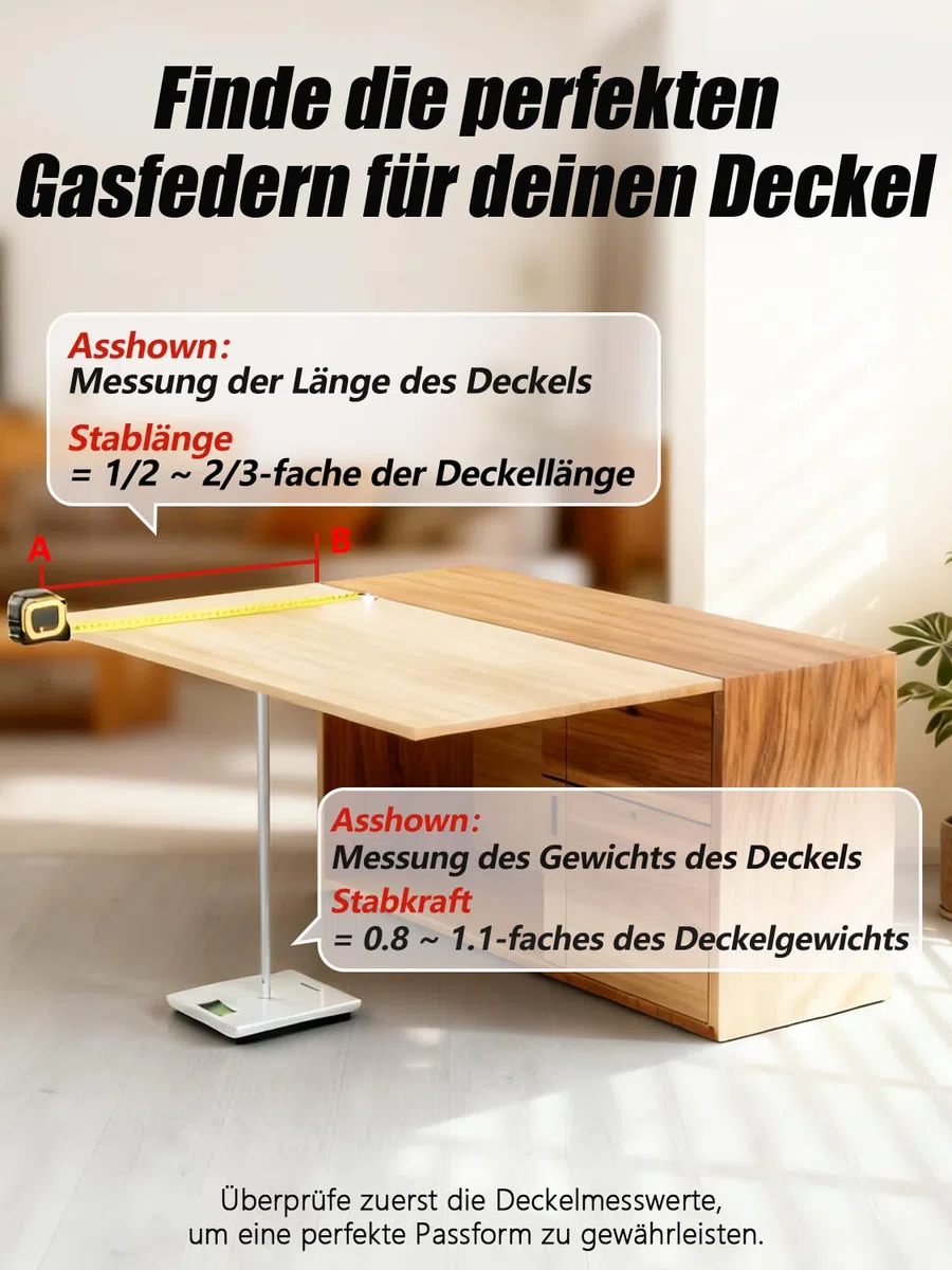Vepagoo 380 mm, 356 N / 40kg Gasfeder, universell einstellbare Hubstützfeder mit Montageset für Ottomane-Bett, schwere Klappe, Bodenluke und andere kundenspezifische Schwerlastprojekte, 2 Stück