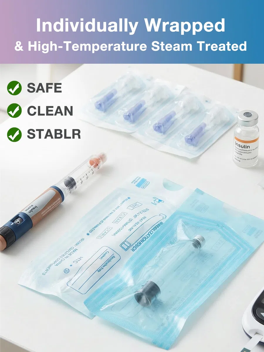 SUNMON 3ml Pen Kartuschen Leer 10 Stück, Steril & Einzeln Verpackt, Medizinische Borosilikatglas Ampullen mit Gummistopfen & Aluminiumkappe, Lange Verschlusskappe 11mm für Pen-Injektor