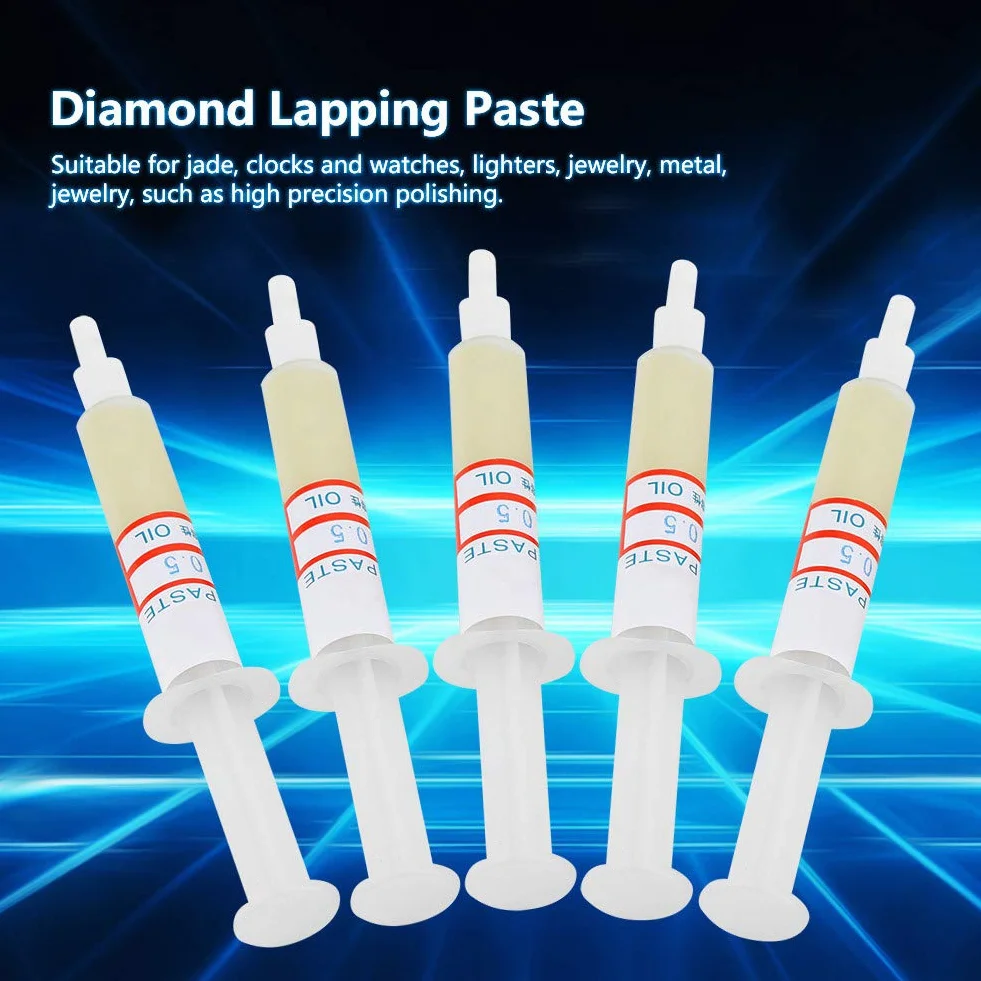 Streichpaste, 5 Stück Diamant-Läpppaste Polierpaste W0.5-W40 320~10000 Körnung Lapidary Paste für Steinglas Metallschmuck Harz Marmor (W0.5 (10000 mesh Spiegelpolieren))