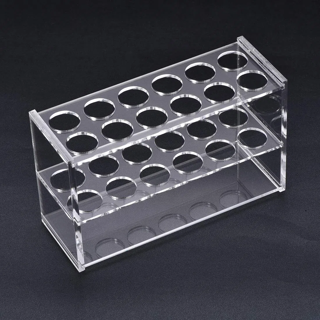 sourcing map Reagenzglashalter Rack 2x6 Wells für 25ml Zentrifugenröhrchen Klar