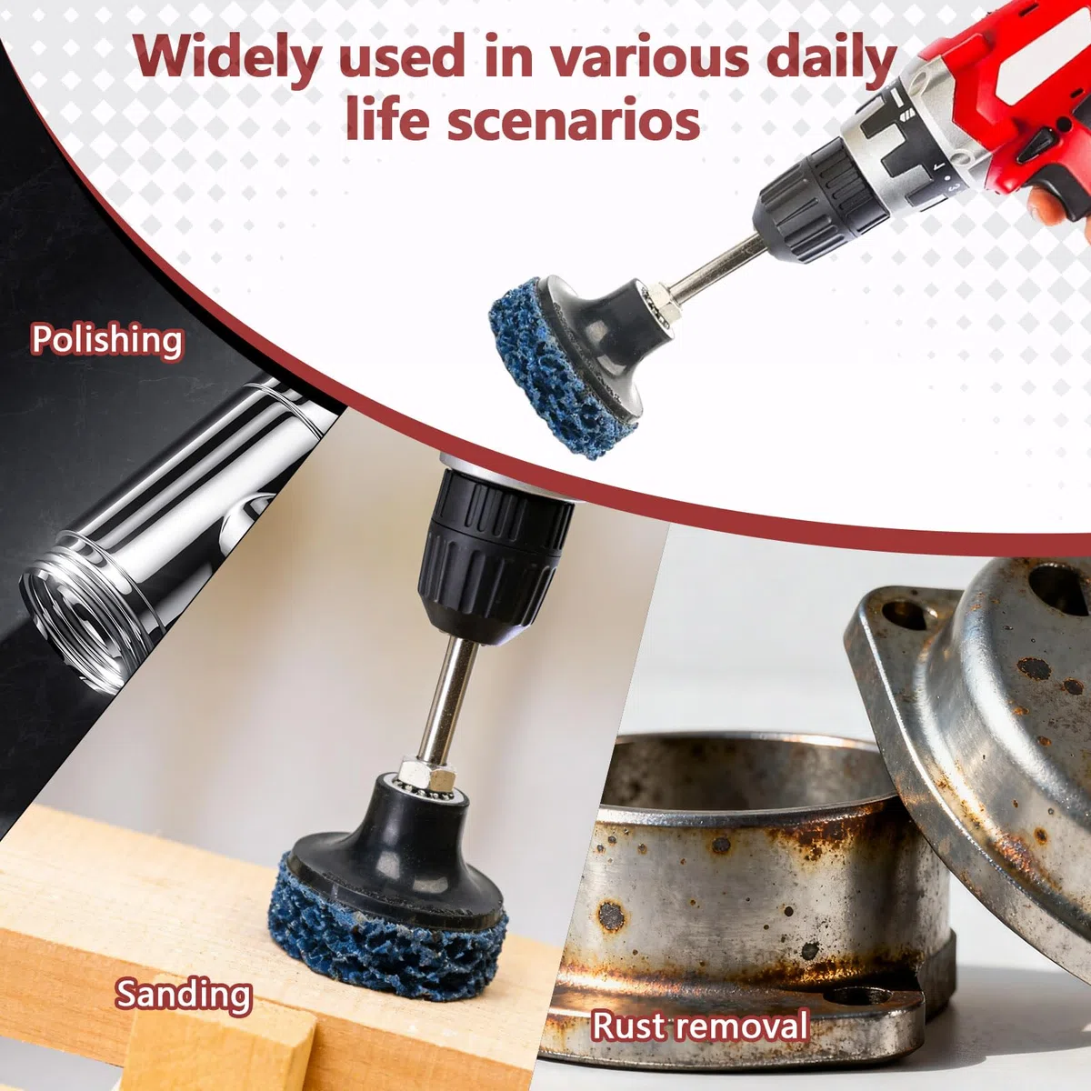 77 Stück Schleifscheiben Set 50mm Scheiben Schnellwechsel Reinigungsscheibe Set mit Metallstange Und Schnelles Wechseln der Palette für Metall Holz Stahl Schleifen Polieren