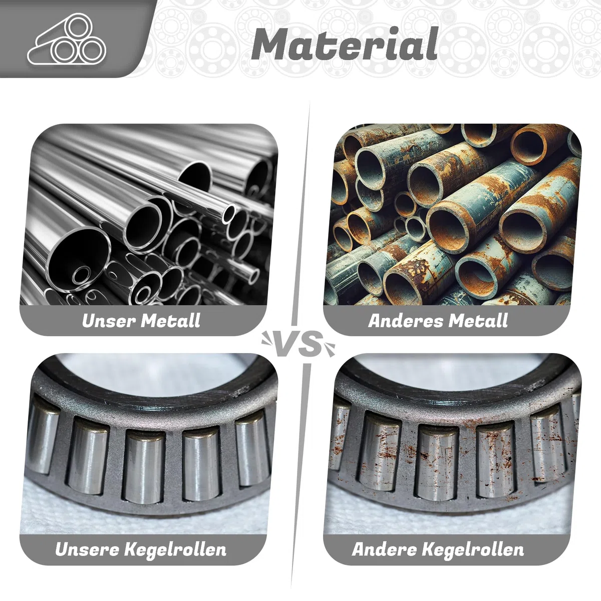 Kegelrollenlager 30305 25x62x18,25mm, hochbelastbares Präzisionslager für Axial- & Radialbelastungen, DIN 720 ISO 355, langlebig & hitzebeständig für Industrie- & Automobilanwendungen