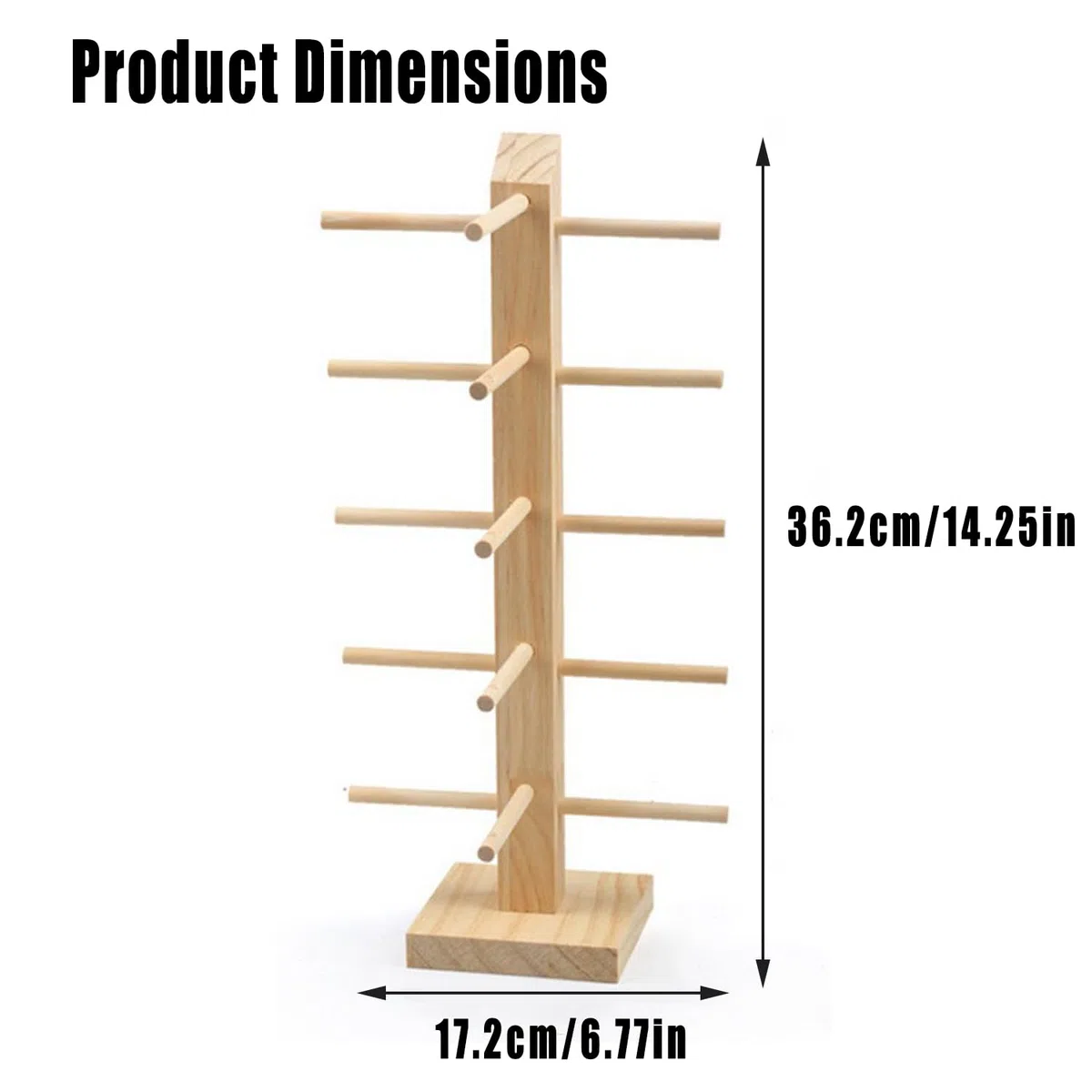 Brillenhalter aus Holz, Sonnenbrillen Brillenständer, Robustes Eyewear Display für Zuhause und Geschäft für Sonnenbrillen, Kurzsichtigkeitsbrillen, Lesebrillen (Brillen-Stander für 5 Brillen)