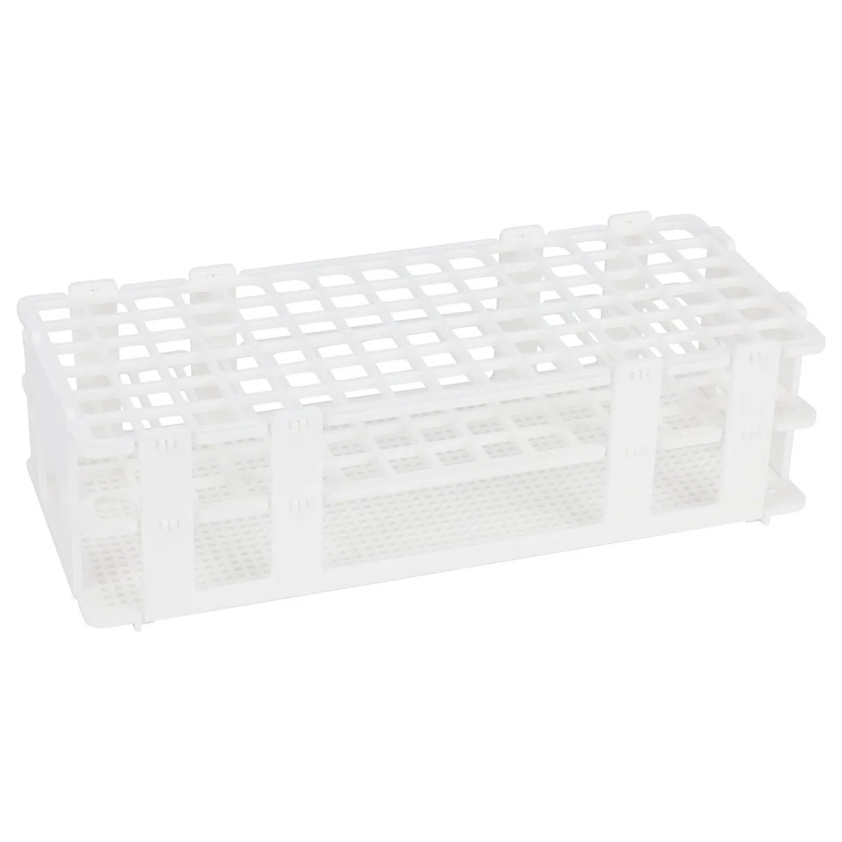 stonylab Reagenzglasständer, 13 mm 90-Plätze Weißer Kunststoffhalter-Ständer, 3-Stufiges Design und Abnehmbar, für den Laborgebrauch