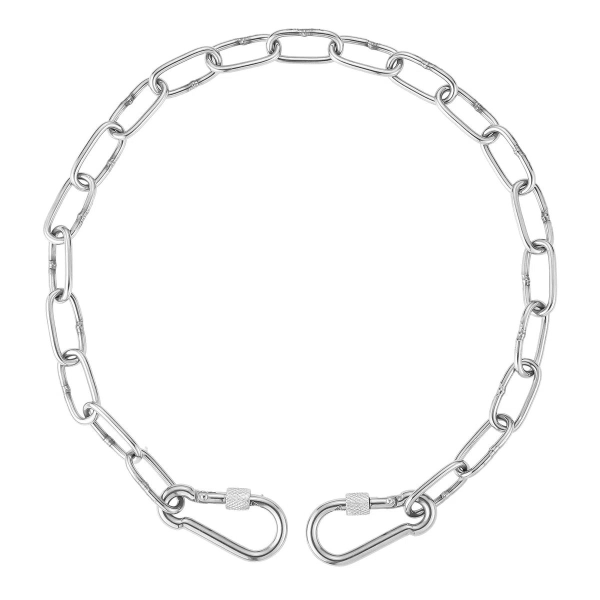 lasuroa Tor Kettenschloss für Außenzäune, 50cm Tor Edelstahlkettenschloss mit Metallschnallen Gate Chain Lock für Tierkäfige Hunde Pferde Ziegen Kühe Gehegebedarf