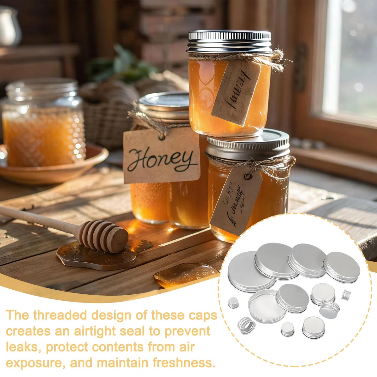 PATIKIL 31mm Metallische Runde Schraubdeckel 54 Stück Aluminium Mason Jar Deckel Schraubverschlüsse Für Labor Haushaltsaufbewahrungsgläser Gallonenkrüge Glas Snackbehälter Silberton