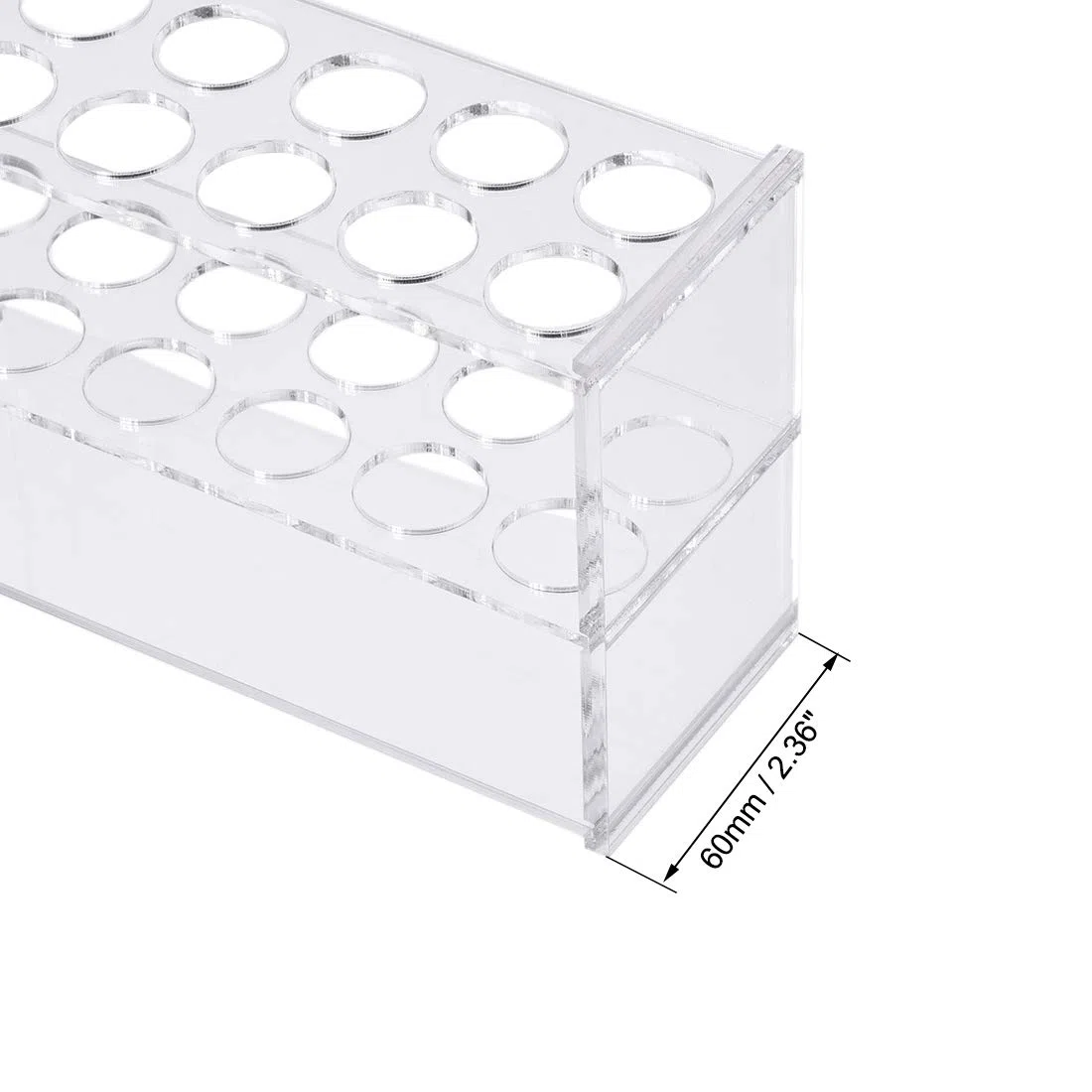 sourcing map Reagenzglashalter Rack 2x6 Wells für 25ml Zentrifugenröhrchen Klar
