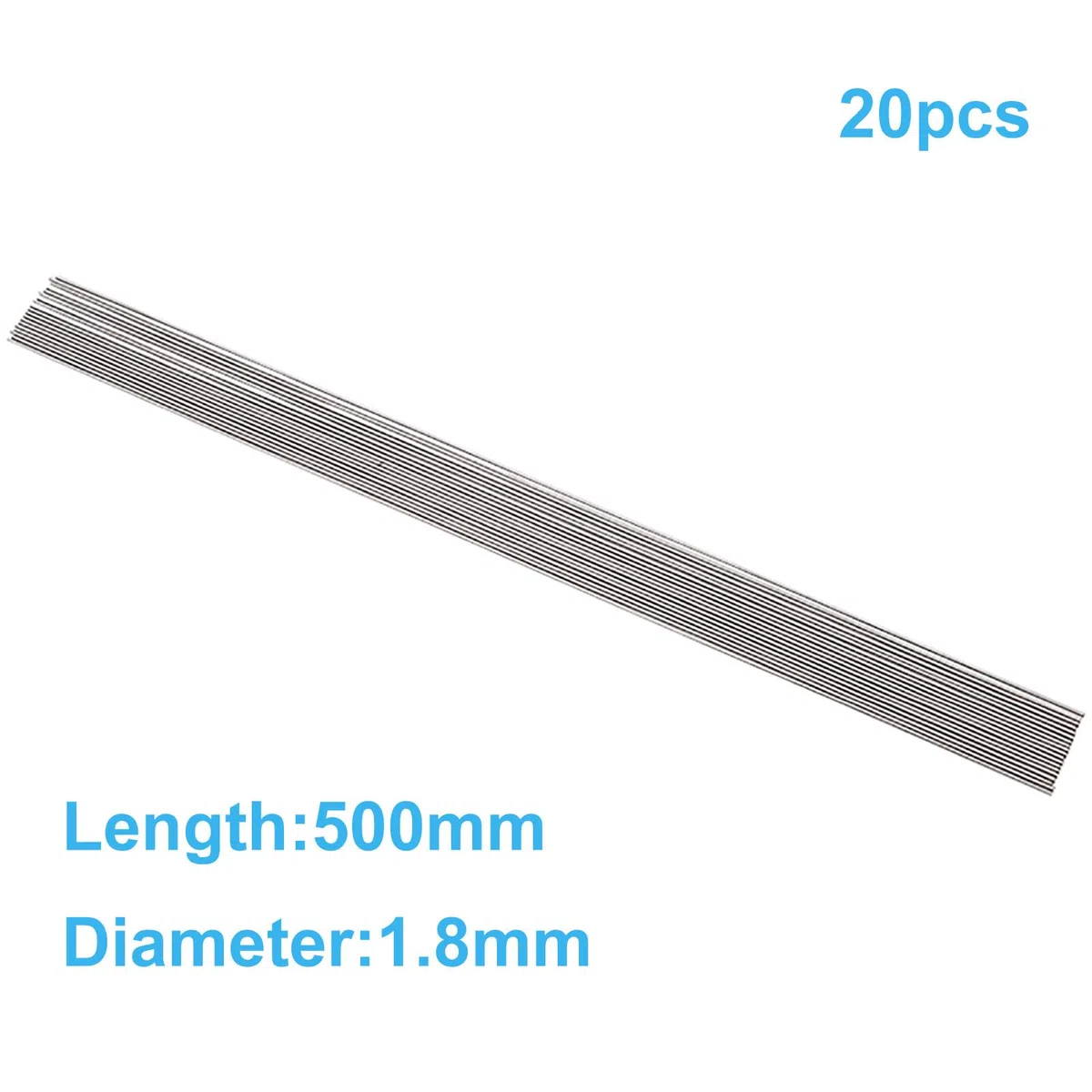 COYOUCO 304 Edelstahl-Federdraht, 20 Stück 500 Mm, Edelstahl-Hartdraht-Federstahldraht,1.8mm