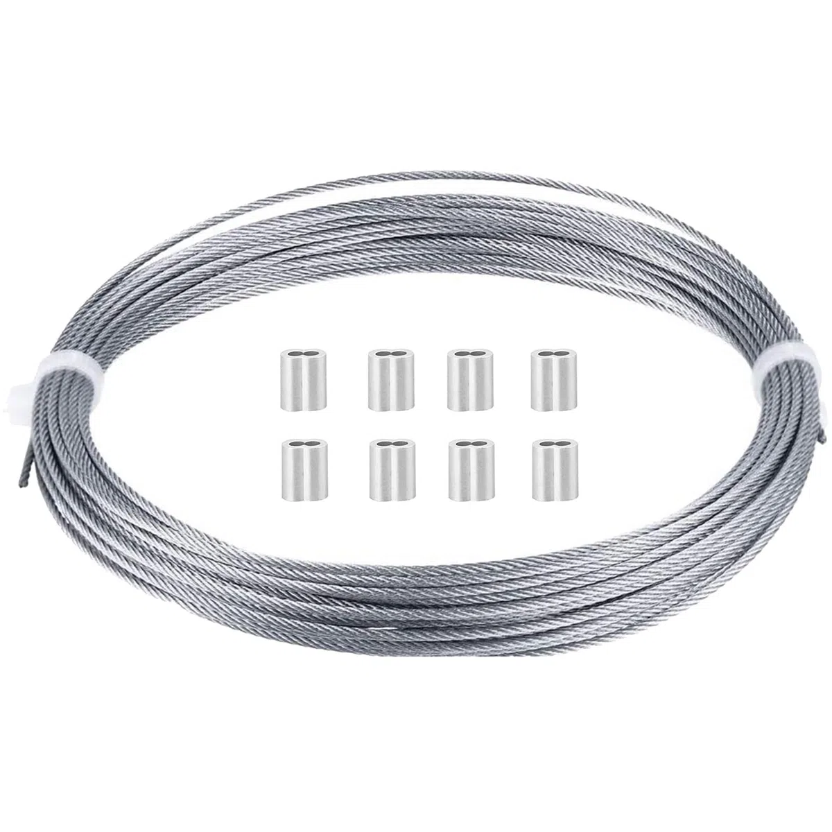 Edelstahldraht, Gartendraht, Edelstahldrahtseil, Flugzeugkabel, 7 x 7 Litzen, 1,5 mm, Silber, 100 m oder 200 m(100M/328ft)