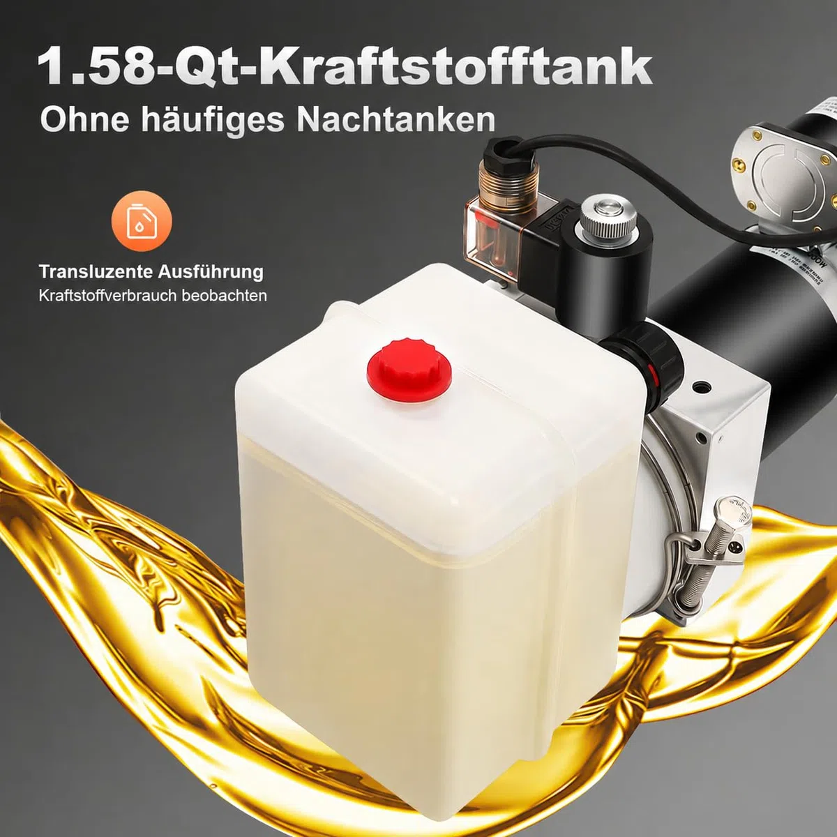 Hydraulikpumpe 12V 800W für Kippanhänger, Einfachwirkend mit Fernbedienung