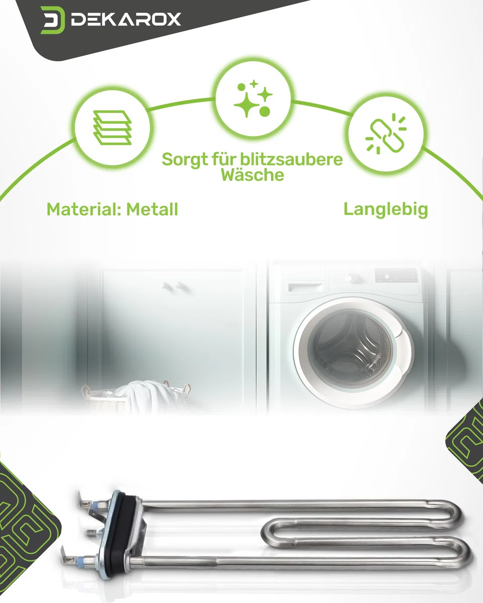 Heizelement 2000W 230V für Bosch Siemens 12042284 12024403 12029196 für Waschmaschine wie iQ100 iQ300 Maxx Classixx Logixx varioPerfect iSensoric Extraklasse Siwamat