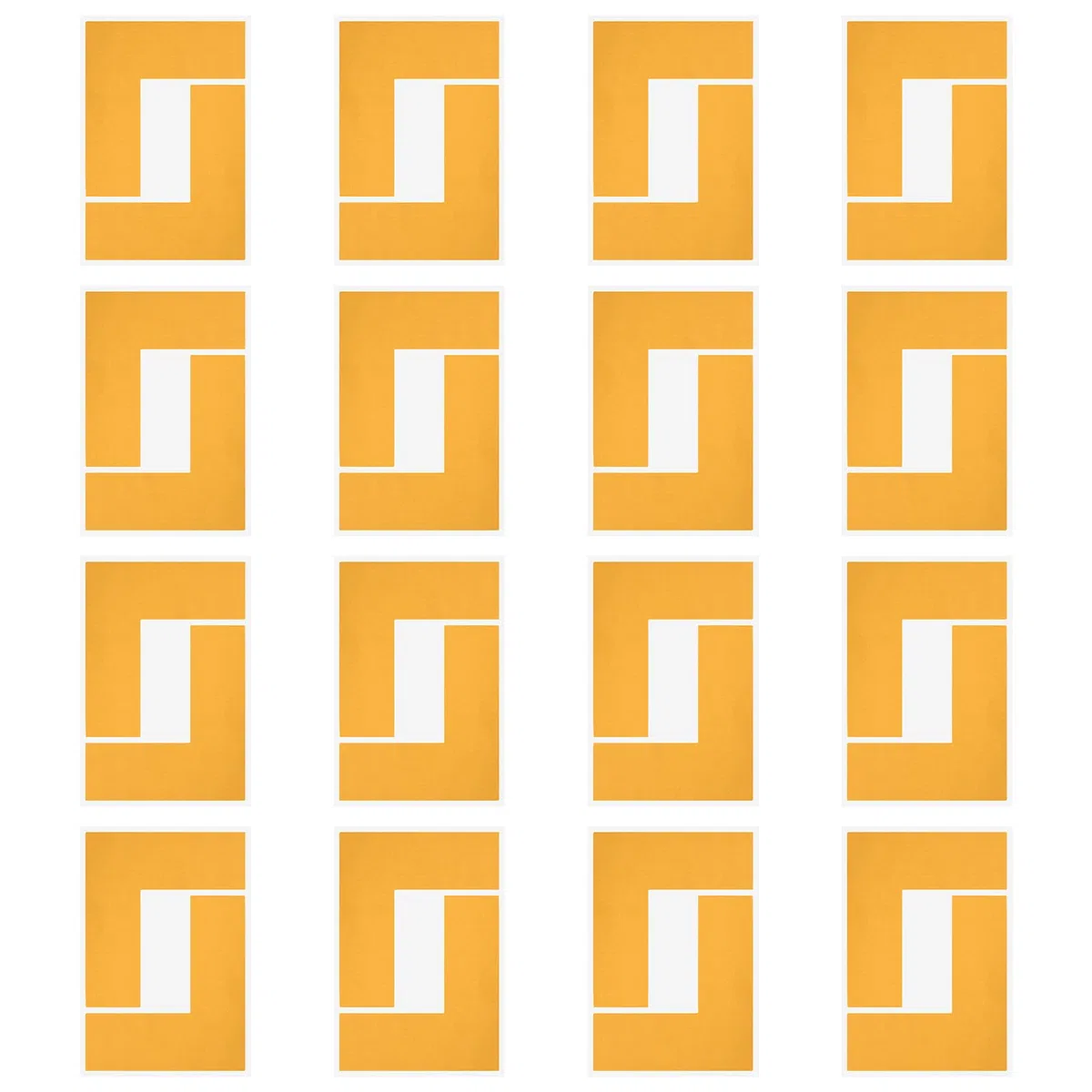 PATIKIL 16 Stück 15x15x5cm L-förmig Bodenmarkierung Aufkleber Orange, Selbstklebende Bodenaufkleber aus PVC Positionierung Markierung Ecke Aufkleber für Büro Lager Parkplatz Tisch Böden