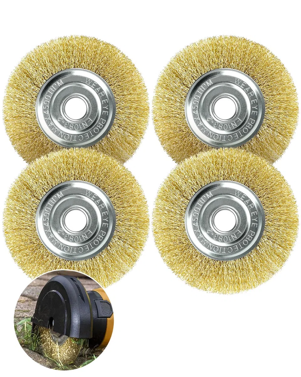 Fugenbürste Set, 4 Stück Drahtbürste für Gloria Multibrush und Weedbrush, Ø 11,5 cm, Garten Weed Brush Zubehör für Bodenreinigung, Moos, Schmutz- und Unkraut in Fugen (4)