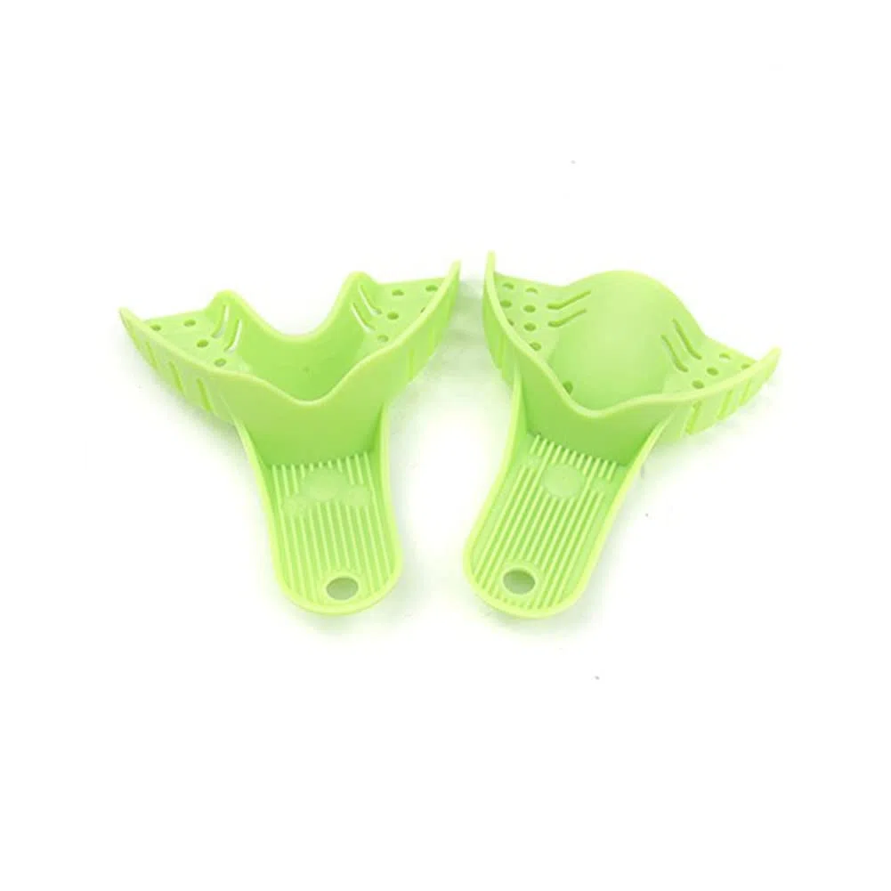 Easyinsmile Dental Impressions Tabletts, Autoklav-perforierte Tabletts für Erwachsene und Kinder, Grün, 10 Stück
