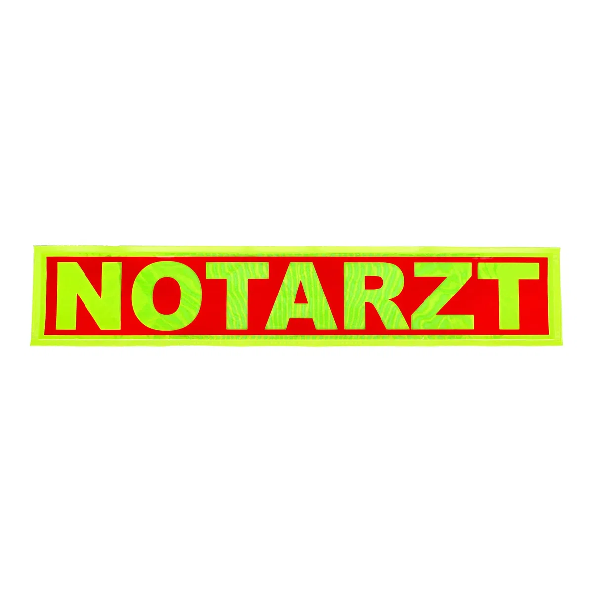 Rückenschild NOTARZT negativ rot/gelb 42 x 8cm