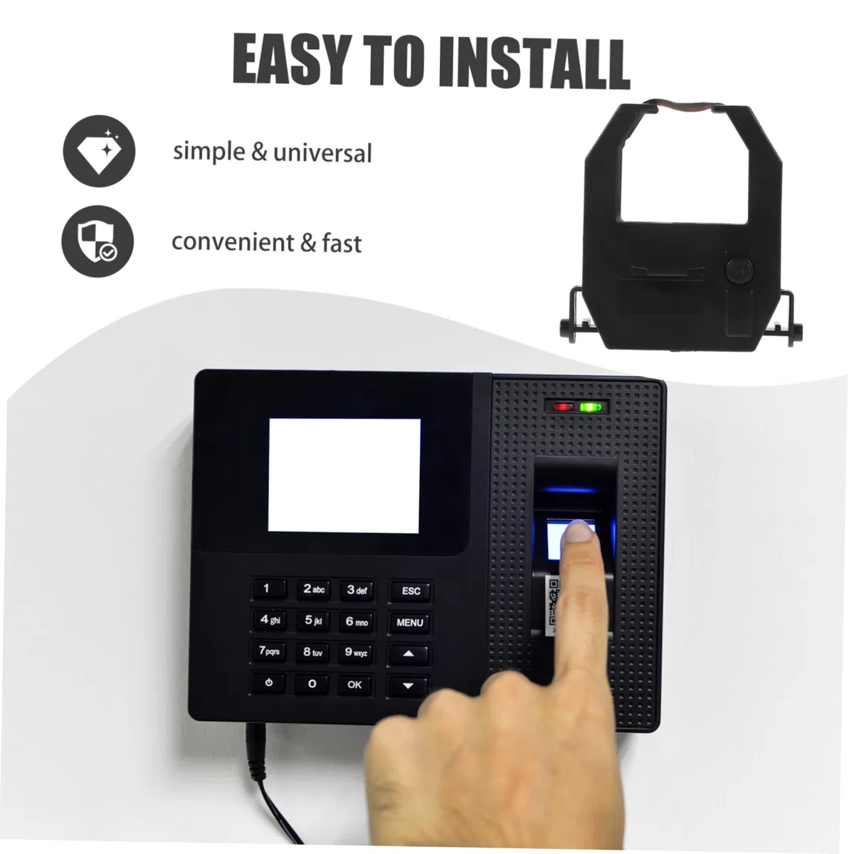 DOITOOL Zeiterfassungsband Ersatz für Anwesenheitsuhr mit Schneller Installation und Präzisem Nylon Druckband für Stundenerfassung und Digitale Stechuhr