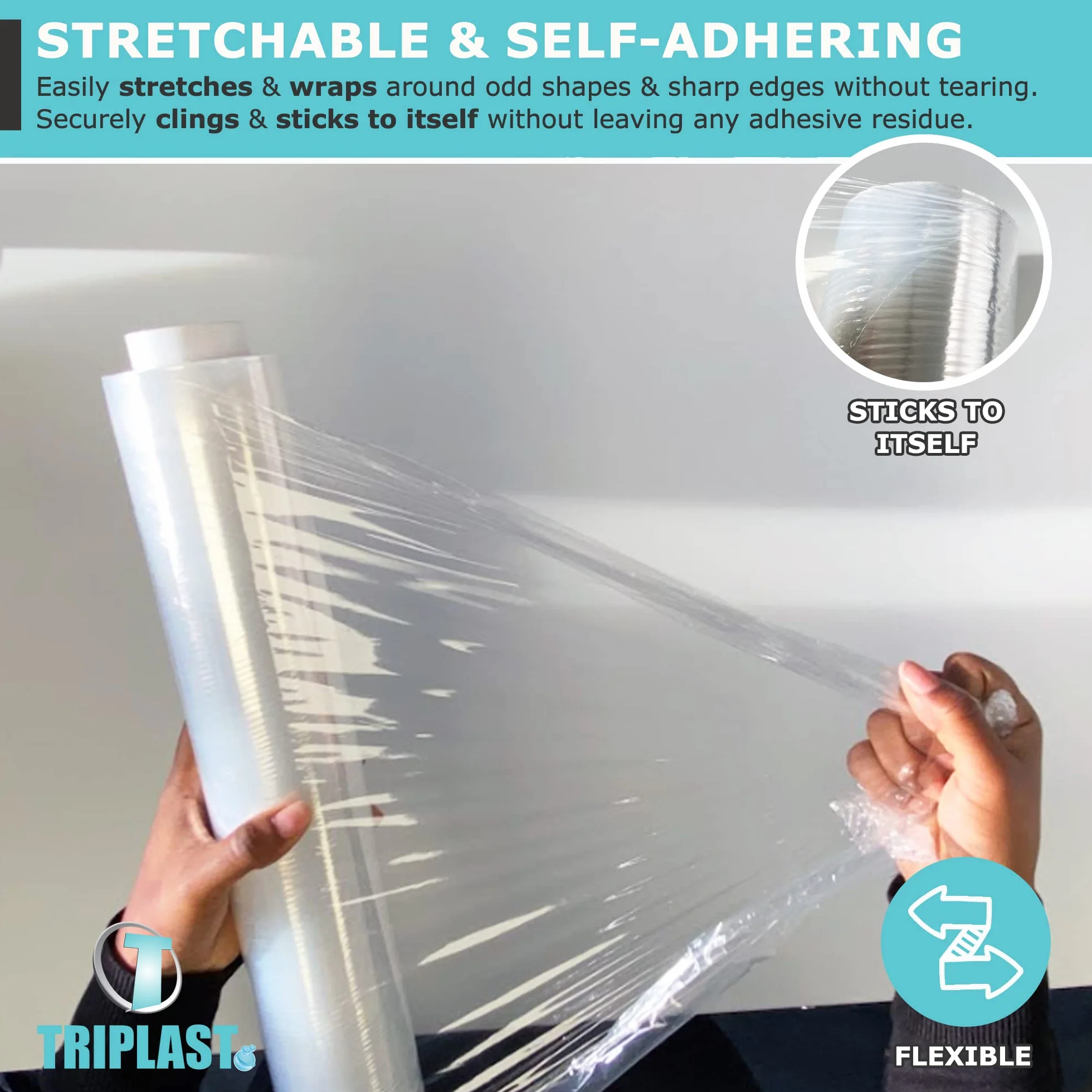 triplast 400 mm x 250 m Schrumpffolie für Paletten, transparent