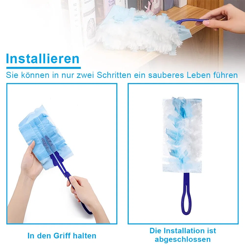 30 Stück Staubwedel Tücher mit 1 Handgriff, Staubmagnet Staubtuch, Staubtuch Nachfüllung, Reinigungsstaub Staubtuch Nachfüllung, Staubmagnet für Staub Schmutz Tierhaare, pdn0083