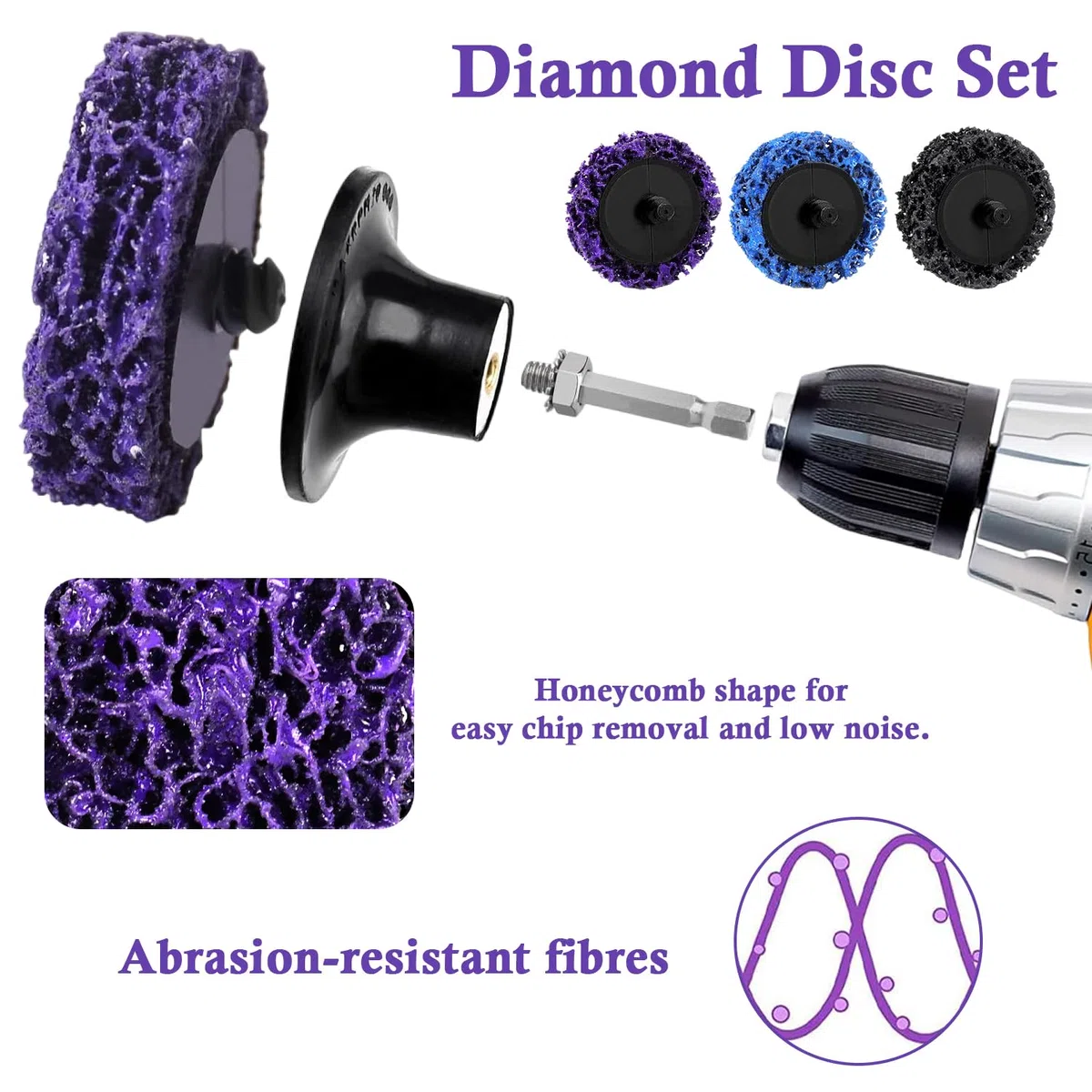 24 Stück CSD Scheibe,50mm Grobreinigungsscheibe,CSD Scheibe Schleifscheibe, Reinigungsscheibe Set,Schleifscheiben für Winkelschleifer,für Oberflächenbearbeitung, Metall, Edelstahl(3 Farben)