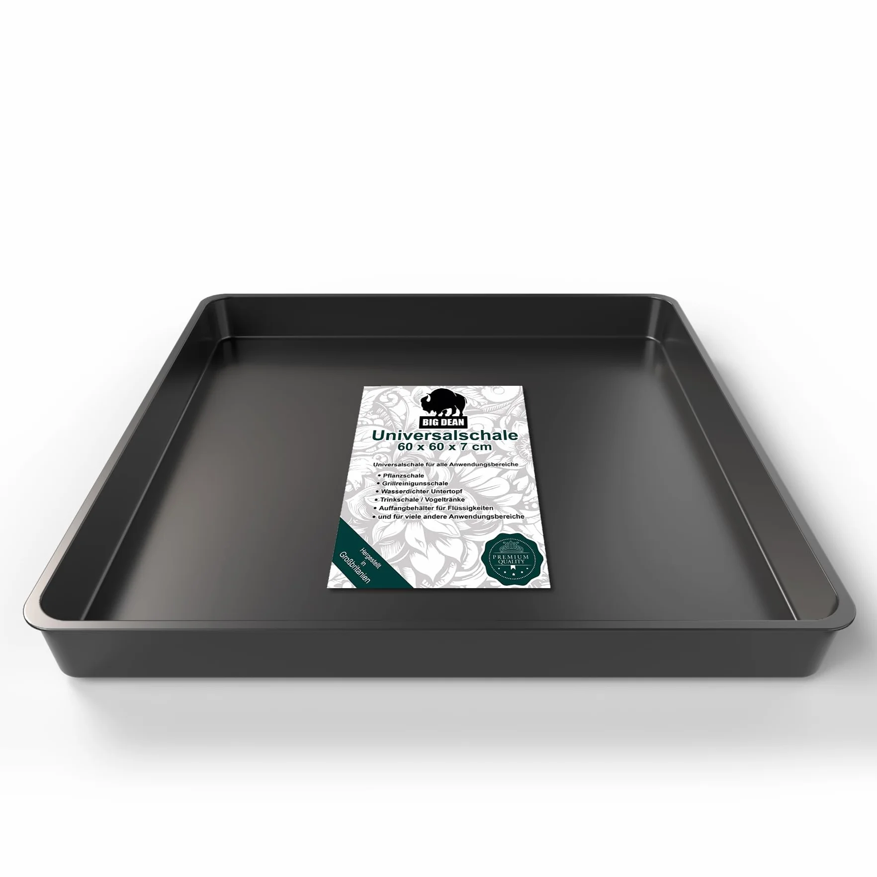 BigDean Allzweckwanne 60x60x7cm ideal als Grillrost Wanne, Kotwanne oder Mörtelwanne – hochwertige Kunststoff Wanne