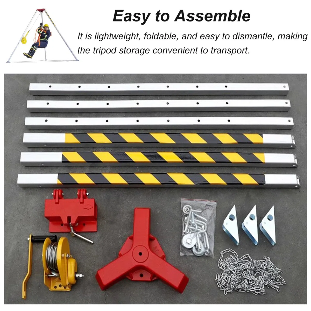 Heavy-Du Hebezeug und Aluminium-Set – 544 kg Emerncy Hebeequint für enge Räume, Lager, Gasdächer, Brunnen und Kanalisation